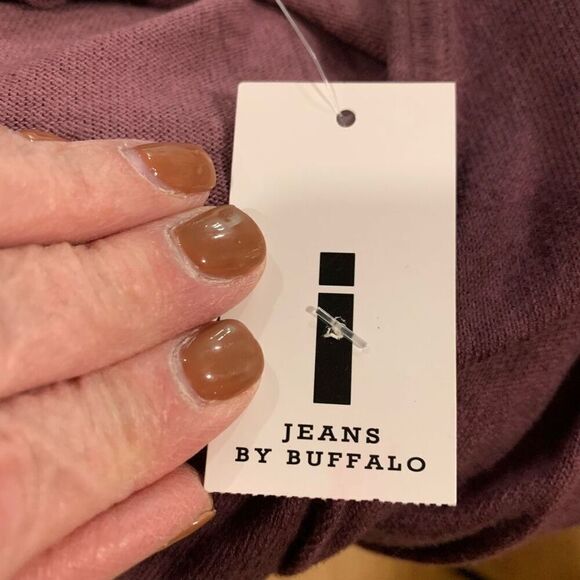 Buffalo David Bitton Tunic Top Purple L/S Mini-Pocket V-Neck Loose Wmn Sz L NWT - Picture 7 of 13